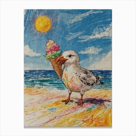 Ice Cream Seagull 1 Canvas Print