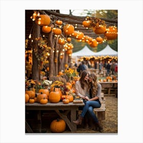 An Old Style Fall Fair Set Amid The Heart Of A Golden Hued Forest The Venue Is Bedecked With Lively (3) 1 Canvas Print