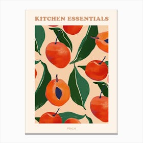 Peach Fruit Pattern Poster Canvas Print