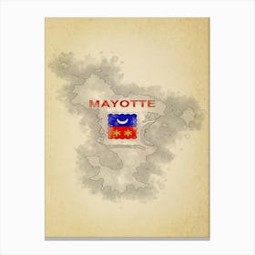 Mayotte Flag Vintage Canvas Print