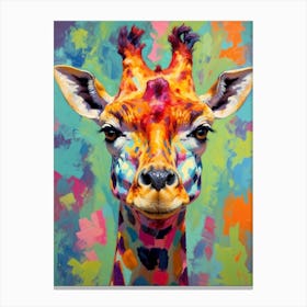 Vivid Giraffe Canvas Print