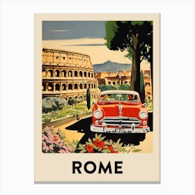 Rome Retro Travel Poster 1 Canvas Print