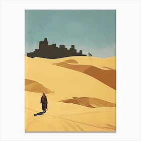 Man In The Desert, Arabi Minimalism Canvas Print