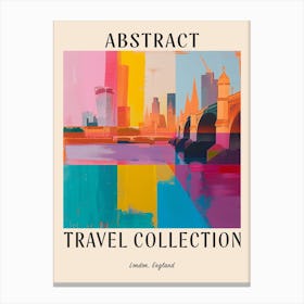 Abstract Travel Collection Poster London England 3 Canvas Print