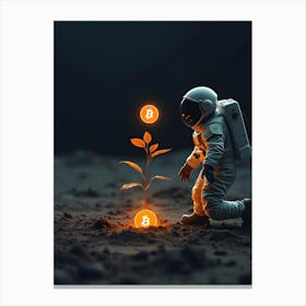 Bitcoins In Space 1 Canvas Print