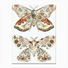 Luminous Butterflies William Morris Style 8 Canvas Print