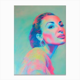 Gloria Estefan Colourful Illustration Canvas Print