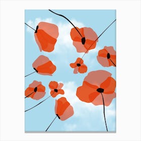 Perspective Orange Flowers Canvas Print