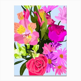 Summer Bouquet - Bouquet Of Flowers Canvas Print