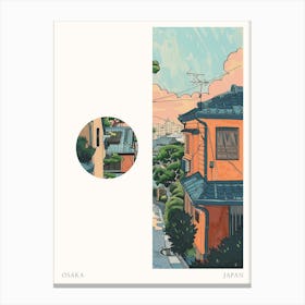 Osaka Japan 1 Cut Out Travel Poster Canvas Print