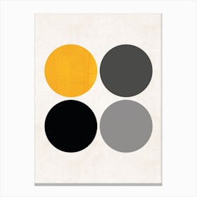 Circles Mustard Abstract Canvas Print