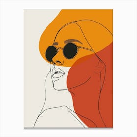 Portrait Of A Woman With Sunglasses Contemporary Boho Chic Canvas Print