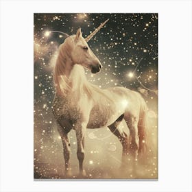 Glitter Unicorn In Space Abstract Collage 1 Canvas Print