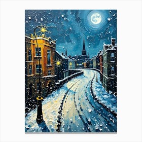 Snowy Street 2 Canvas Print