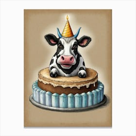 Birthday Cow Canvas Print
