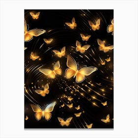 Golden Butterflies 4 Canvas Print