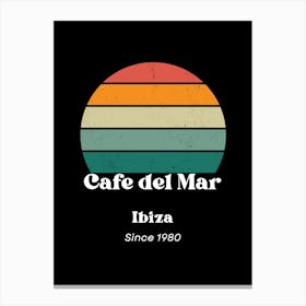 Cafe Del Mar Ibiza - Retro Style Art Canvas Print