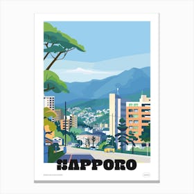 Sapporo Japan 1 Colourful Travel Poster Canvas Print