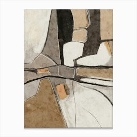 Beige Brown Modern Abstract 1 Canvas Print