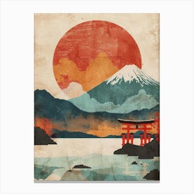 Mount Fuji & Strine Mid Century Modern Canvas Print