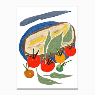 Tomatoes And Sourdough Canvas Print