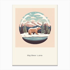Big Bear Lake California Snowglobe Poster Canvas Print