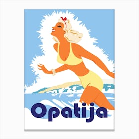 Swimming Girl in Opatia, Croatia Canvas Print