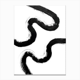 Duo Black Abstract Canvas Print