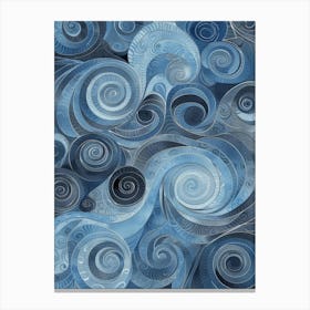 Blue Swirls 3 Canvas Print