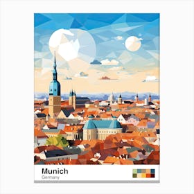 Munich, Germany, Geometric Illustration 2 Poster Canvas Print