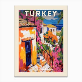 Kusadasi Turkey 3 Fauvist Painting  Travel Poster Canvas Print