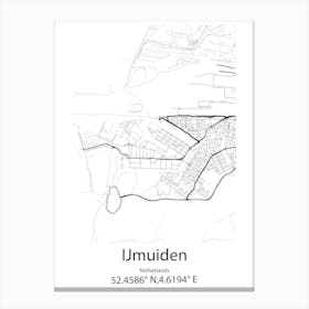 Ijmuiden,Netherlands Minimalist Map Canvas Print