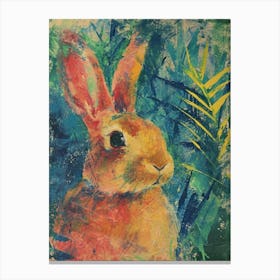 Kitsch Rabbit Brushstrokes 2 Canvas Print