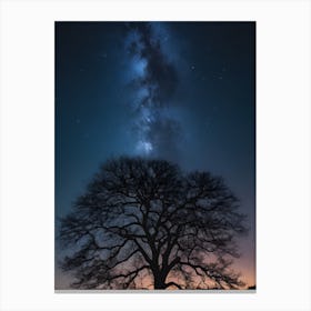 Tree In The Night Sky 3 Canvas Print