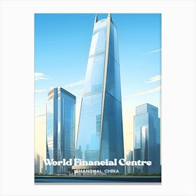 Shanghai World Financial Centre China Tower Travel Illustration Canvas Print