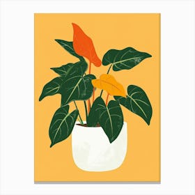 Philodendron Plant Minimalist Illustration 1 Canvas Print