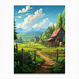Countryside Pixel Art 2 Canvas Print