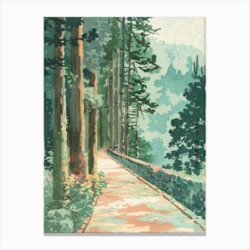 Yamagata Japan 5 Retro Illustration Canvas Print