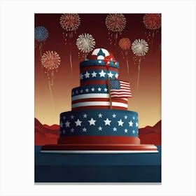 4th Of July Cake Canvas Print