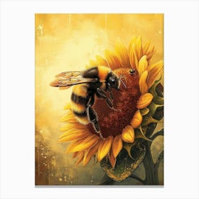 Andrena Bee Storybook Illustration 7 Canvas Print