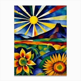 Morning Sunflowers 1 Canvas Print
