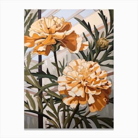 Marigold 2 Flower Painting Canvas Print