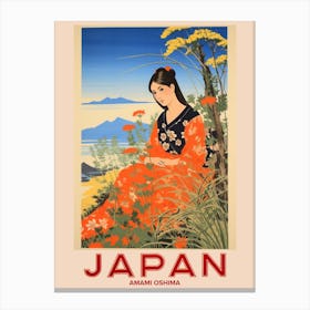 Amami Oshima, Visit Japan Vintage Travel Art 4 Canvas Print