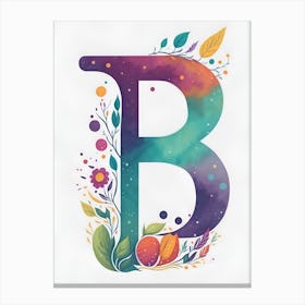 Colorful Letter B Illustration 1 Canvas Print