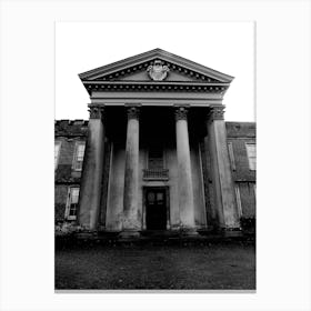 Old Mansion  stately home black and white Canvas Print