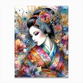 Creative Geisha Illustration 14 Canvas Print