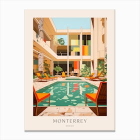 Monterrey, Mexico 1 Midcentury Modern Pool Poster Canvas Print