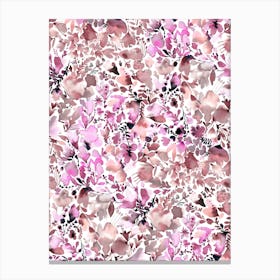 Watercolor Flowers Pink Mauve Canvas Print