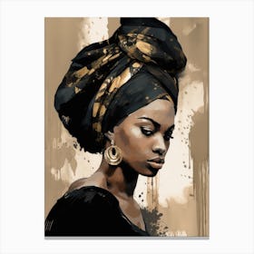African Woman In Turban 8 Canvas Print