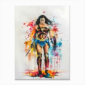 Wonder Woman From Dc Comic Watercolor Canvas Print